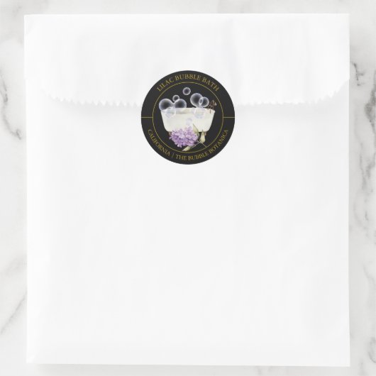 Lilac Bubble Bath-Label Runder Aufkleber (Tasche)