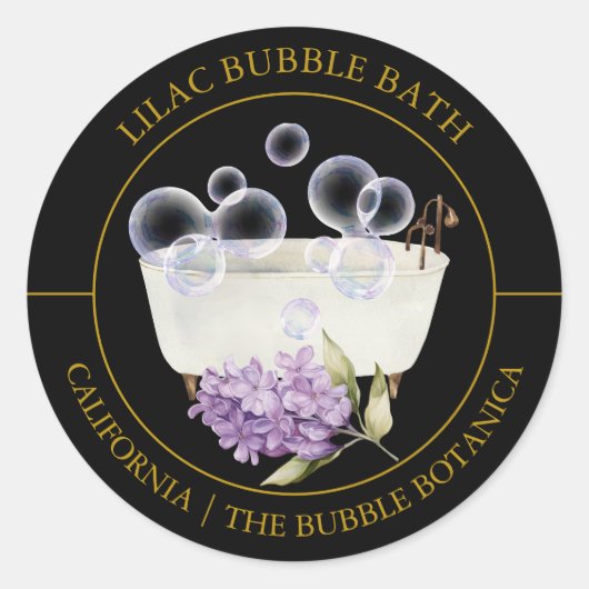 Lilac Bubble Bath-Label Runder Aufkleber (Vorderseite)