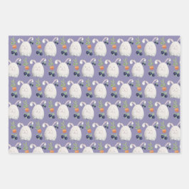 Lilac Bunny Colorful Watercolor Muster Geschenkpapier Set