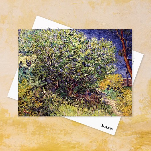Lilac Bush Landscape Vincent van Gogh Postkarte