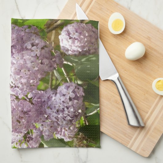 Lilac Bush Schöne Lila Frühlingsblumen Geschirrtuch (Viertel Falte)