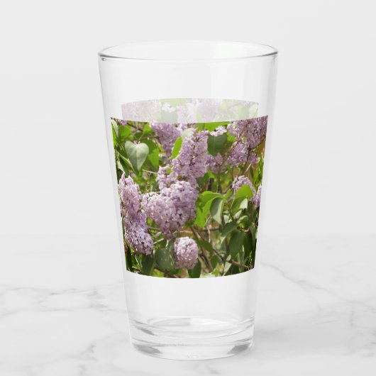 Lilac Bush Schöne Lila Frühlingsblumen Glas (Rückseite)