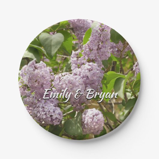 Lilac Bush Schöne Lila Frühlingsblumen Pappteller (Vorderseite)
