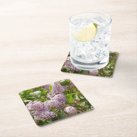 Lilac Bush Schöne Lila Frühlingsblumen Rechteckiger Pappuntersetzer (Vor Ort)
