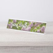 Lilac Bush Schöne Lila Frühlingsblumen Schreibtischnamensplakette (Vorderseite )