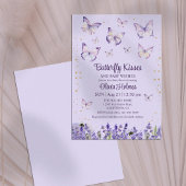 Lilac Butterfly Baby Girl Dusche Einladung