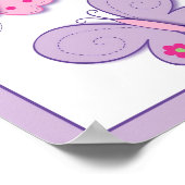 Lilac Butterfly Blume Kinderzimmer Mauer Kunstdruc Poster (Ecke)