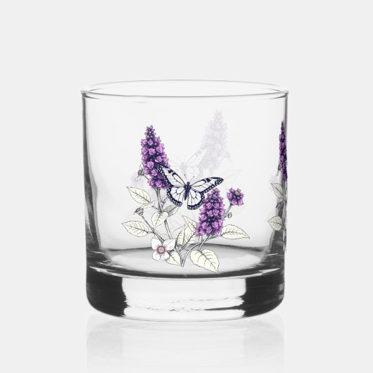 Lilac Butterfly Bush Whiskyglas (Vorderseite)