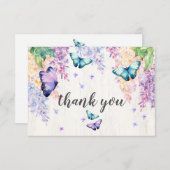 Lilac & Butterfly Danke Karte (Vorne/Hinten)