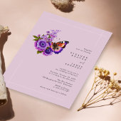Lilac Butterfly Dream | Moderne Hochzeitstypografi Einladung