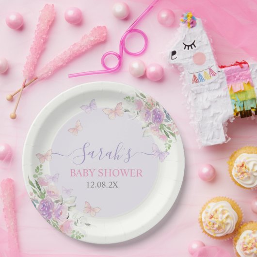 Lilac Butterfly verzaubert Pappteller (Party)