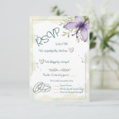 Lilac Butterfly Watercolor RSVP Karte (Stehend Vorderseite)