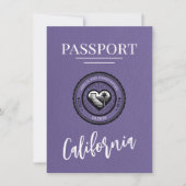 Lilac California Passport Save the Date (Vorderseite)