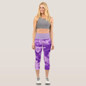 Lilac camo pattern  capri leggings (Vorderseite)