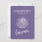 Lilac Cancun Passport Save the Date (Rückseite)
