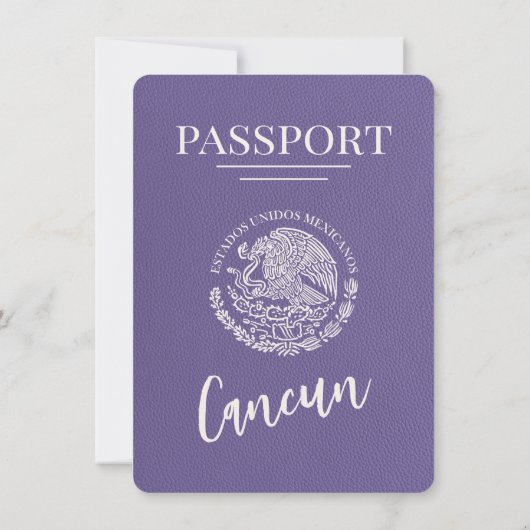 Lilac Cancun Passport Save the Date (Rückseite)