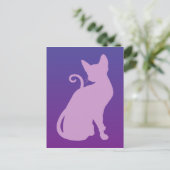Lilac Cat auf Lila Postkarte (Stehend Vorderseite)