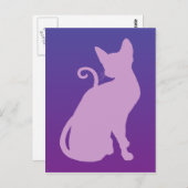 Lilac Cat auf Lila Postkarte (Vorne/Hinten)