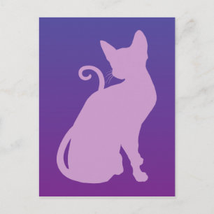 Lilac Cat auf Lila Postkarte