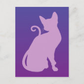 Lilac Cat auf Lila Postkarte (Vorderseite)