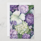 Lilac, Celery und White Floral Wedding Einladung (Rückseite)