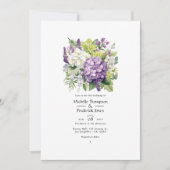 Lilac, Celery und White Floral Wedding Einladung (Vorderseite)
