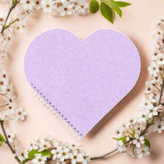 Lilac Cherry Blossom Heart Notebook Notizblock