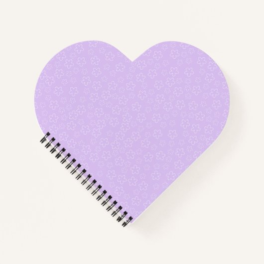 Lilac Cherry Blossom Heart Notebook Notizblock (Vorderseite)