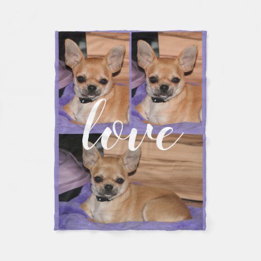 Lilac Chihuahua Liebe Foto Fleece Blanket (Vorderseite)