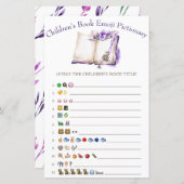 Lilac Children's Book Emoji Baby Shower Game (Vorne/Hinten)
