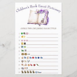 Lilac Children's Book Emoji Baby Shower Game