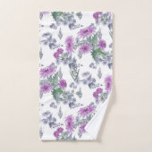Lilac chrysanthemas, Aquarellfarben Badhandtuch Set (Handtuch)