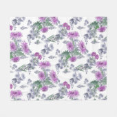 Lilac chrysanthemas, Aquarellfarben Fleecedecke (Vorderseite (Horizontal))