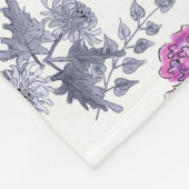 Lilac chrysanthemas, Aquarellfarben Fleecedecke (Ecke)