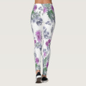 Lilac chrysanthemas, Aquarellfarben Leggings (Rückseite)
