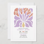 Lilac & Clay Rose Abstract Floral Boho Wedding Einladung (Vorderseite)