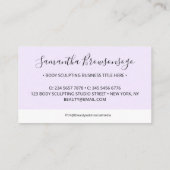 Lilac Clean Einfaches Design mit Rechteck Visitenkarte (Rückseite)