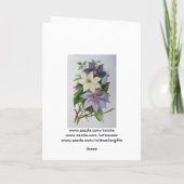Lilac Clematis Vine Acrylmalerei Karte (Rückseite)