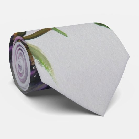 Lilac Clematis Vine Acrylmalerei Krawatte (Gerollt)