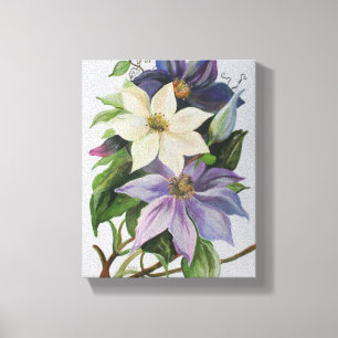 Lilac Clematis Vine Acrylmalerei Leinwanddruck