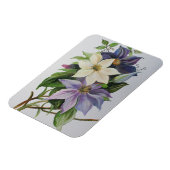 Lilac Clematis Vine Acrylmalerei Magnet (Linke Seite)