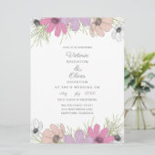 Lilac Cosmos Blume Einladungen für Hochzeiten (Stehend Vorderseite)