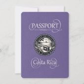 Lilac Costa Rica Passport Save The Date (Vorderseite)