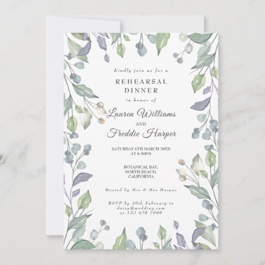 Lilac Country Probe Abendessen im Grünen Einladung (Vorderseite)