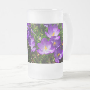 Lilac Crocuses Mattiert Glass Beer Tasse