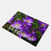 Lilac Crocuses Welcome Doormat Fußmatte (Schrägansicht)