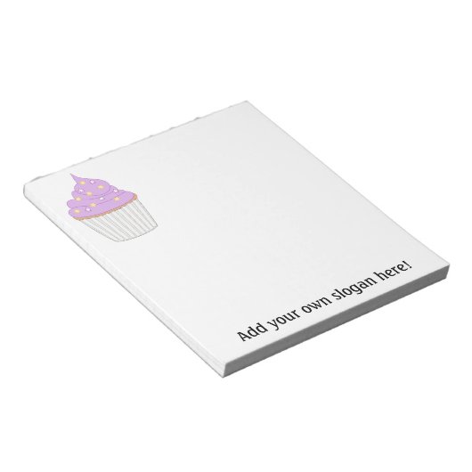 Lilac Cupcake - Personalisieren Sie eine süße Back Notizblock (angewinkelt)