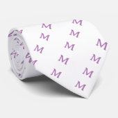 Lilac Custom Monogram Krawatte (Gerollt)
