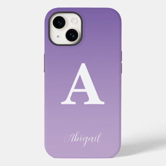 Lilac Custom Monogram Name Case-Mate iPhone Hülle (Rückseite)