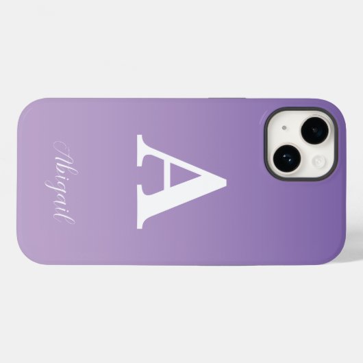 Lilac Custom Monogram Name Case-Mate iPhone Hülle (Rückseite (Horizontal))